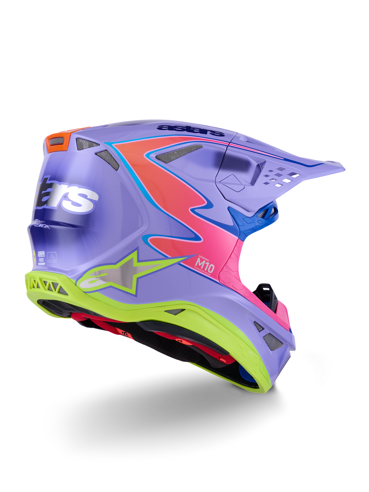 S-M10 JETT LAWRENCE R01 HELMET ECE06 - PURPLE/PINK FL/YELLOW FLUO GLS