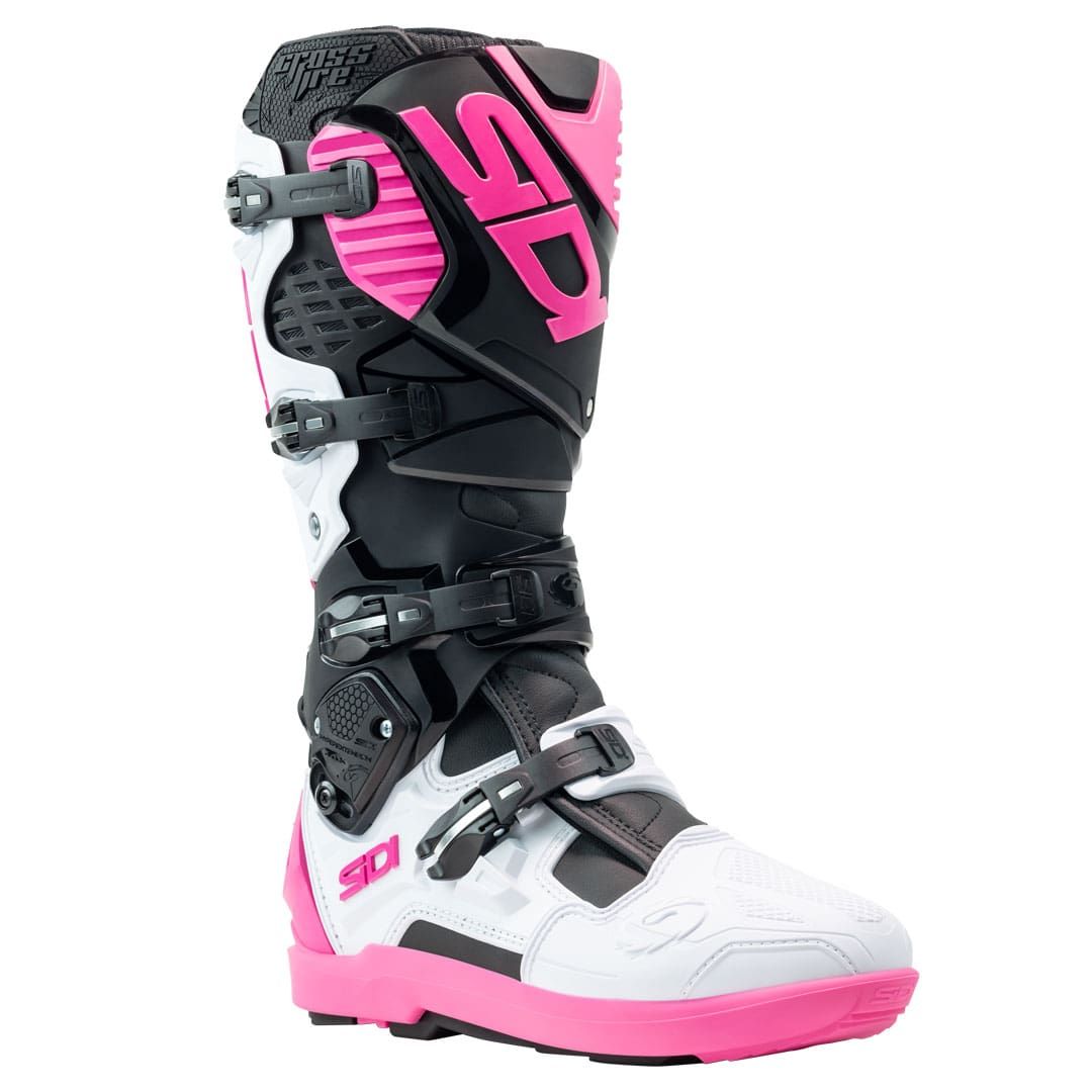 SIDI CROSSFIRE 3 SRS CE BOOTS BLACK/WHITE/PINK