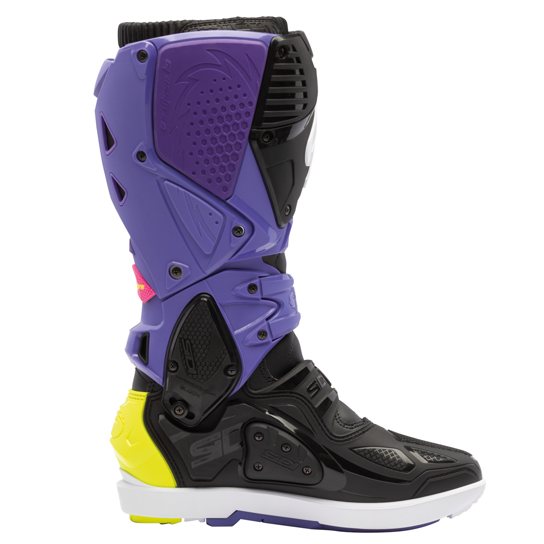 Sidi Crossfire 3 SRS CE Boots Violet/Black/Fluo Yellow