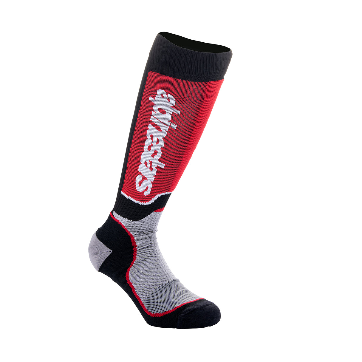 Alpinestars Youth MX Plus Socks Black Gray Red - M-L (US 3-6 / EU 34-38)
