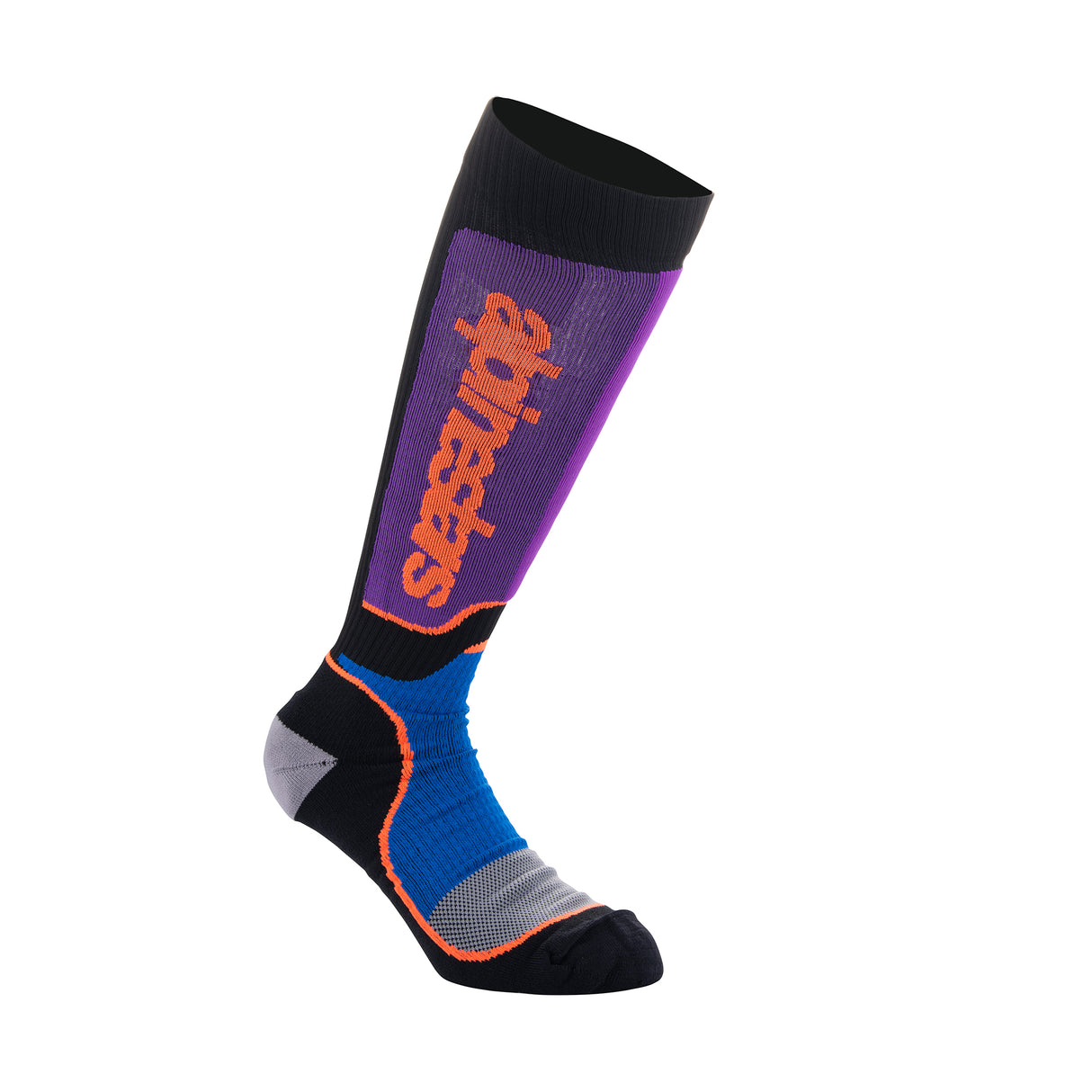 Alpinestars Youth MX Plus Socks Black Royal Blue Purple - M-L (US 3-6 / EU 34-38)