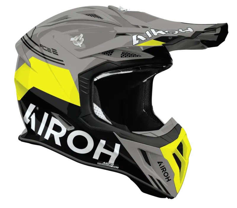 Airoh Aviator Ace 2 Fury Yellow Gloss MX Helmet