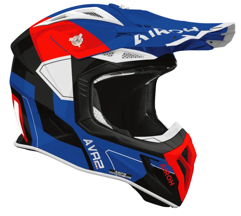 Airoh Aviator Ace 2 Shield Blue/Red Gloss MX Helmet
