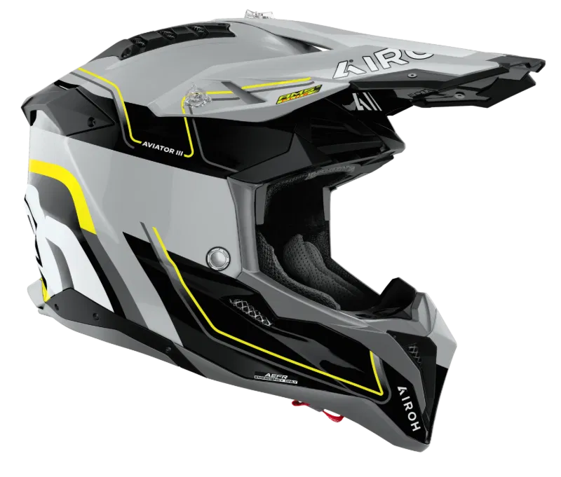 Airoh Aviator 3 Leader Yellow Gloss MX Helmet