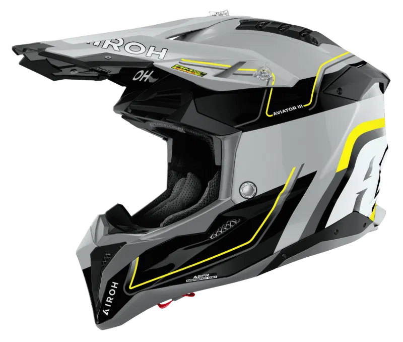 Airoh Aviator 3 Leader Yellow Gloss MX Helmet