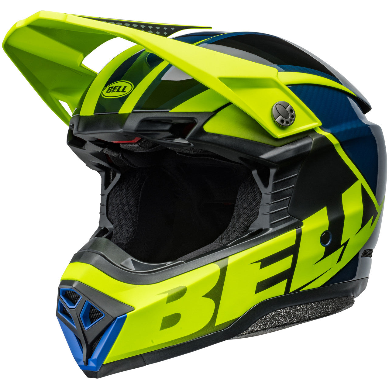 Bell MX 2024 Moto 10 Spherical Mips Adult Helmet Sliced Retina Blue Dirt Store