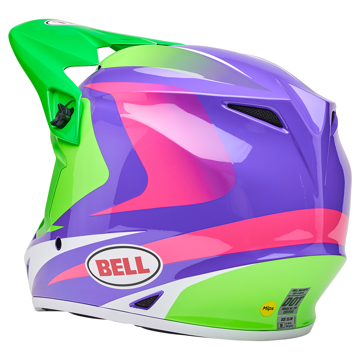 Bell 2025 MX-9 MIPS (Jackal Hi-Viz Green/Purple)