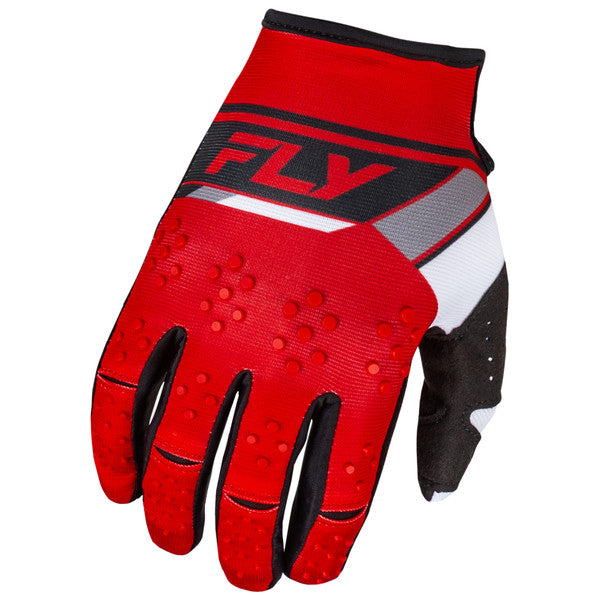 Fly Racing 2024 Youth Kinetic Prix Gloves (Red/Grey/White)