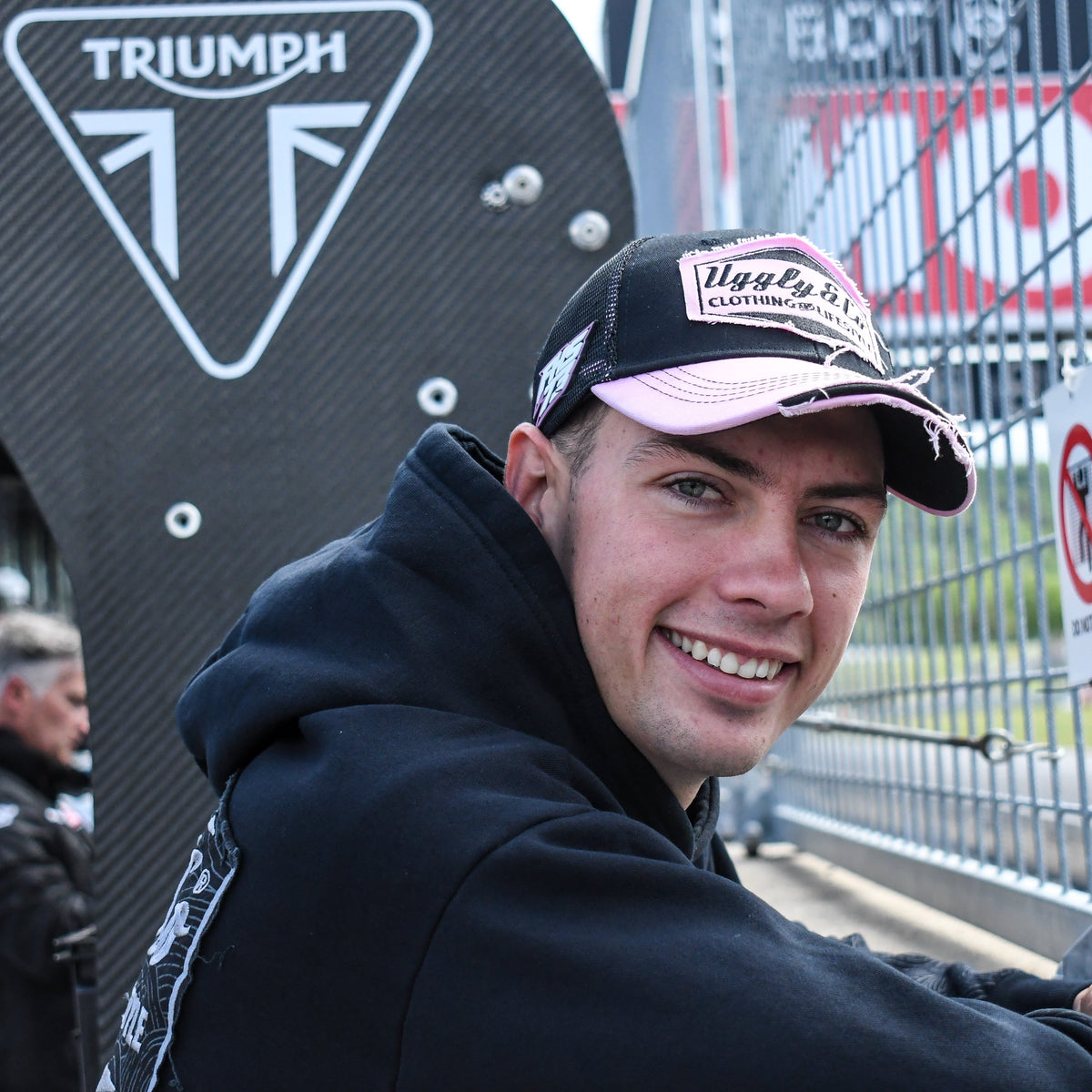 Pink & Black Weathered Diamond Cap