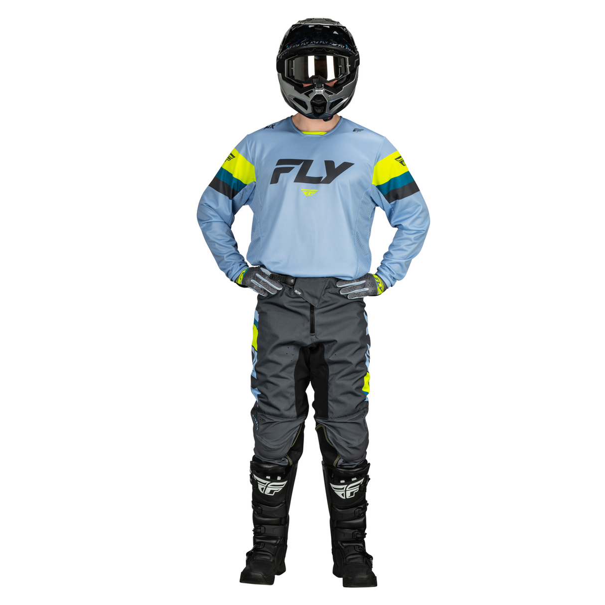 Fly Racing 2024 Kinetic Prix Jersey (Ice Grey/Charcoal/Hi-Viz)