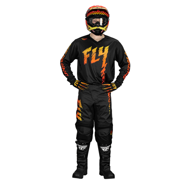 FLY RACING FLY 2024 YOUTH F-16 BLACK YELLOW ORANGE PANTS