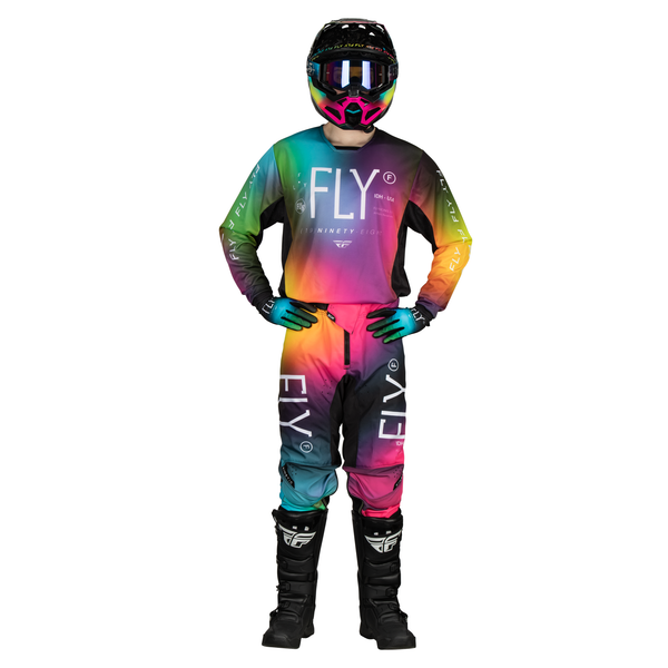 FLY RACING FLY 2024 YOUTH KINETIC PRODIGY FUSCHIA ELECTRIC BLUE HI-VIZ JERSEY