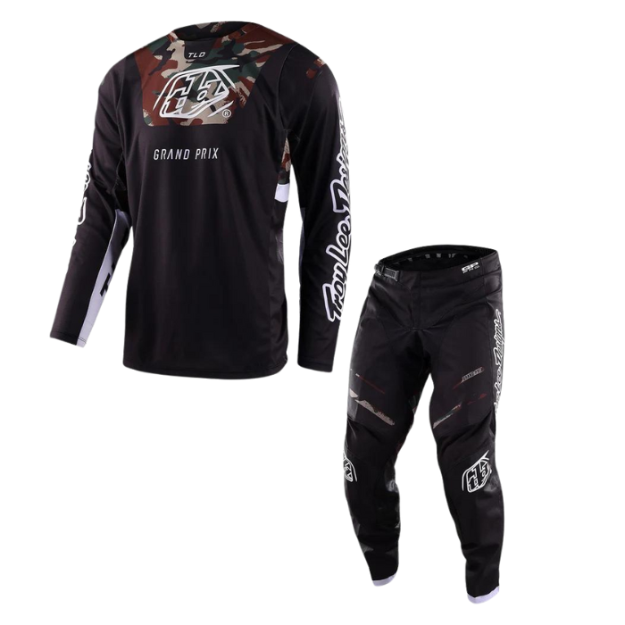 Troy Lee Designs GP PRO BLENDS CAMO BLACK/GREEN KIT COMBO