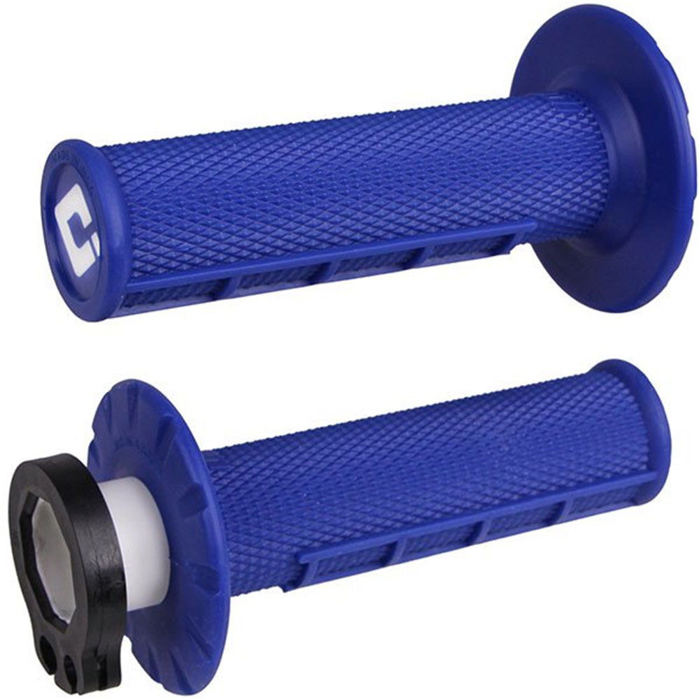 ODI Half Waffle MX Lock-On Grip Set Blue