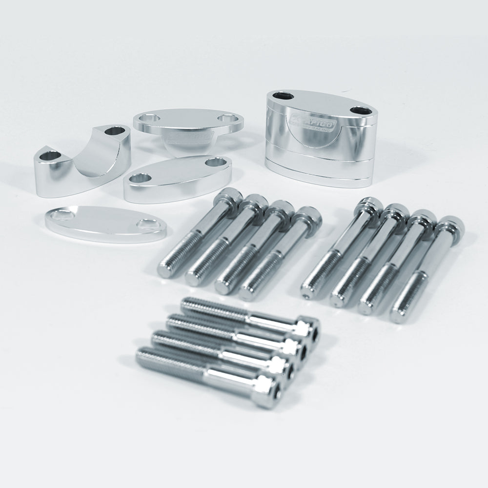 HANDLEBAR RISER FOR 28.6MM SILVER (OVERSIZED BARS)