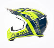 Airoh Aviator Ace Amaze Blue Gloss MX Helmet featuring aerodynamic design and vibrant blue graphics