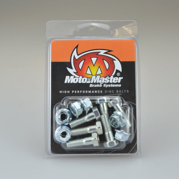 Moto-Master Set Of Disc Bolts - M6X19 Hexagon Head + M6 Steel Locking Nut (6Pcs)