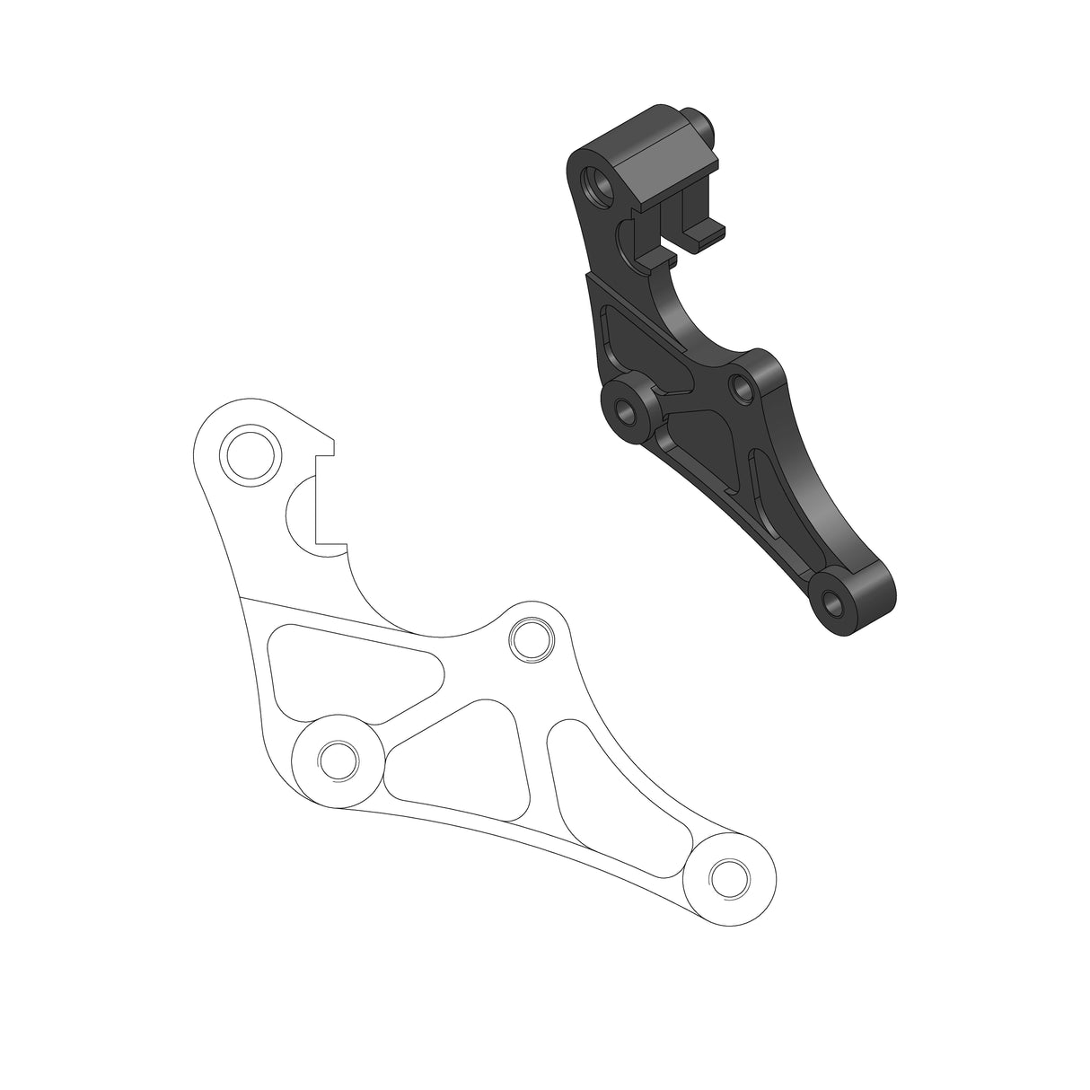 Moto-Master 211074 Caliper adapter bracket for OEM caliper