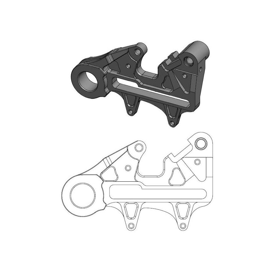 Oversize 240mm Disc Rear Caliper Adapter -KTM/Husqvarna - Black