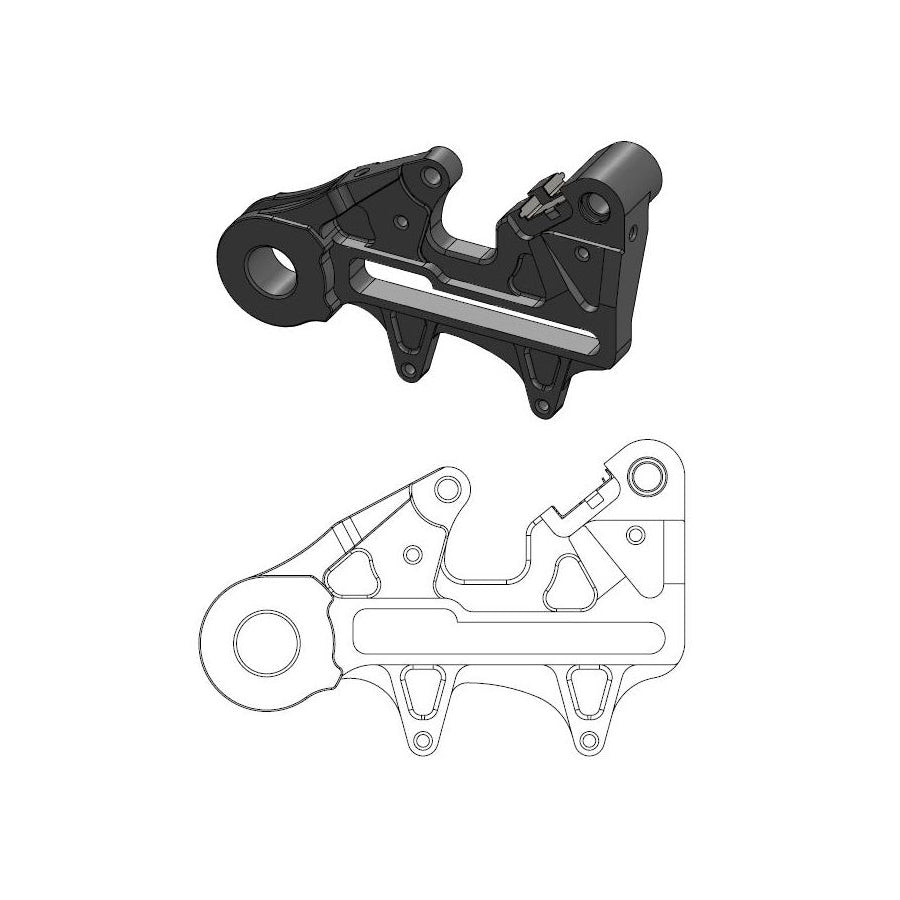 Oversize 240mm Disc Rear Adapter - Black - KTM/Husqvarna (Incl. Enduro Adapter/Retainer)
