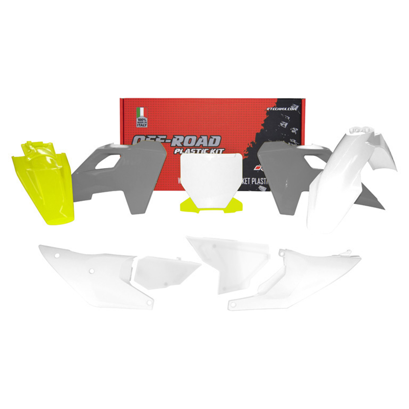 Rtech Plastic Kit (7pc) (OEM 2024 - Yellow/White/Grey) Husqvarna FC125/250/300/350/450 23-24 FX300/350/450 23-24