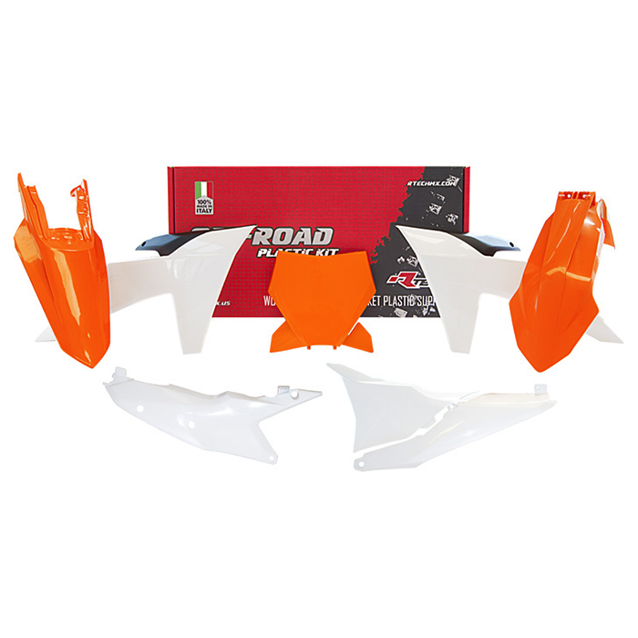 Rtech Plastic Kit (6pc) (OEM - Orange/White/Black) KTM SX125/250/300 23-24 SXF250/350/450 23-24 XCF125/250/300/350/450 23-24