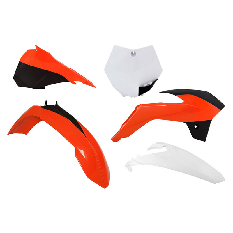 Rtech Plastic Kit (5pc) With Left A/Box Cover (K Orange-White/OEM 16) KTM SX85 13-17