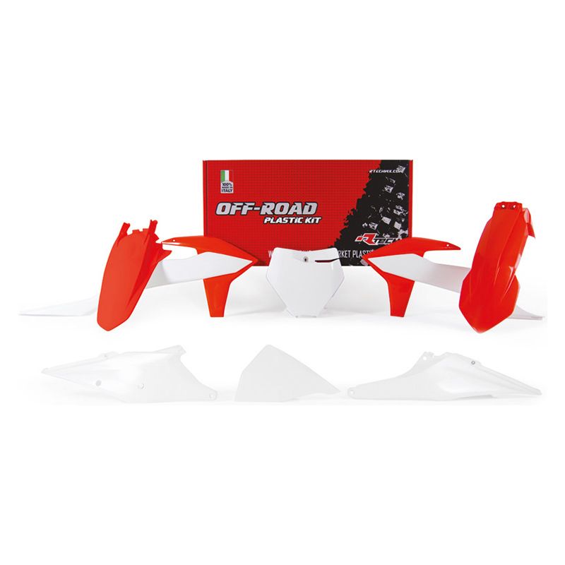 Rtech Plastic Kit (6pc) W/Left ABC (Orange-White / OEM 21) KTM SX125-150-250 19-22 SXF250-450 19-22