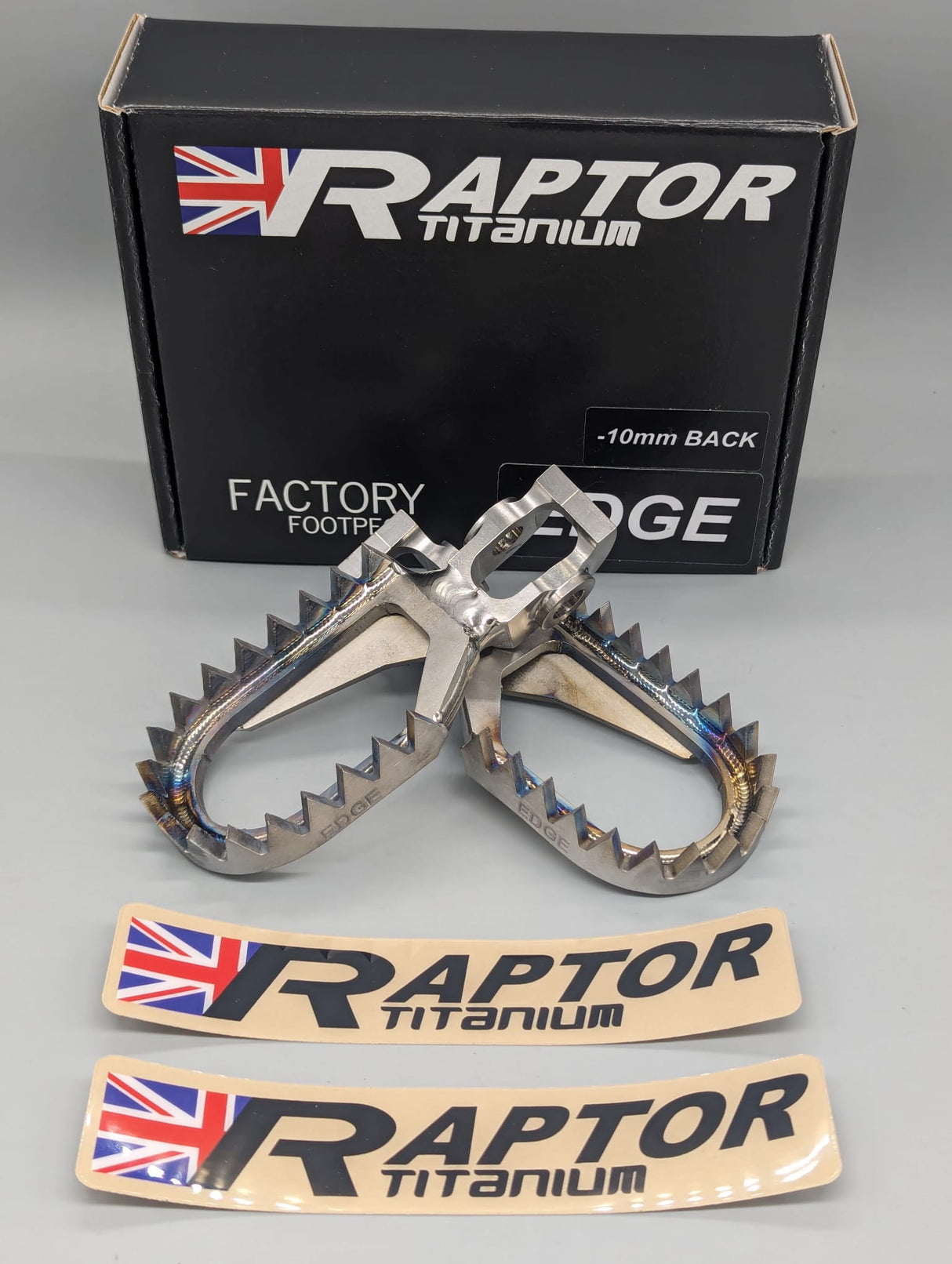 RAPTOR STARK 2024 EDGE TITANIUM FOOTPEGS 10MM BACK