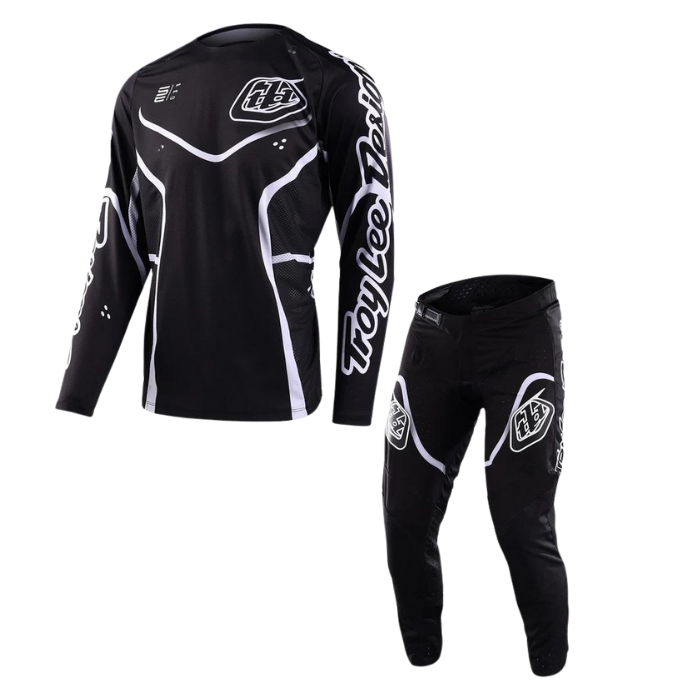 Troy Lee Designs SE PRO RADIAN BLACK / WHITE KIT COMBO