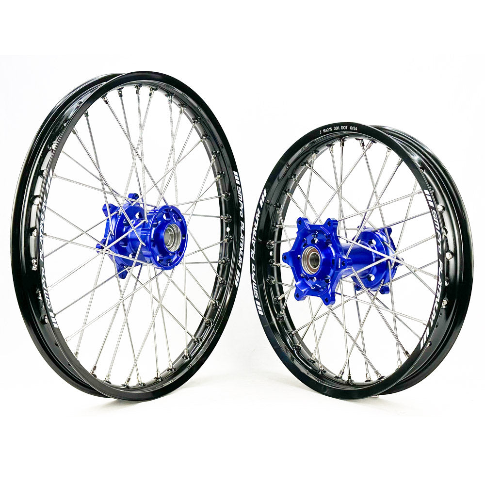 SM PRO PLATINUM WHEEL SET HUSQVARNA TE/FE 24-25 BLUE HUB BLACK RIM