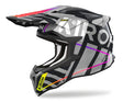 Airoh Strycker Brave Grey Gloss MX Helmet featuring sleek grey design with gloss finish and advanced motocross protection