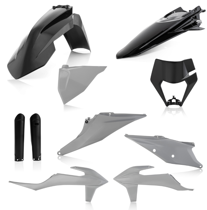 Acerbis Full Plastic Kit with Headlight Cover KTM EXC Black/Grey