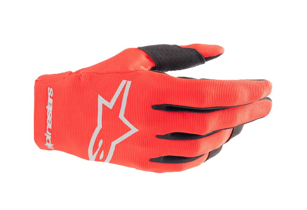 ALPINESTARS YOUTH RADAR MARS RED SILVER GLOVES