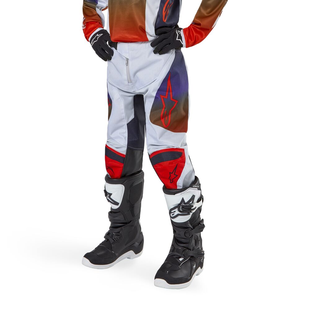 ALPINESTARS YOUTH RACER HOEN LIGHT GRAY HOT ORANGE BLACK PANTS