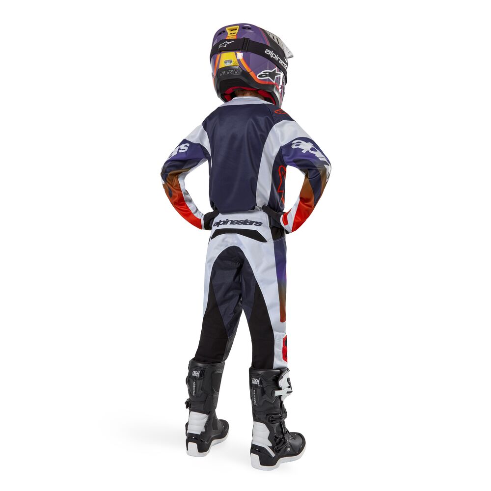 ALPINESTARS YOUTH RACER HOEN LIGHT GRAY HOT ORANGE BLACK PANTS