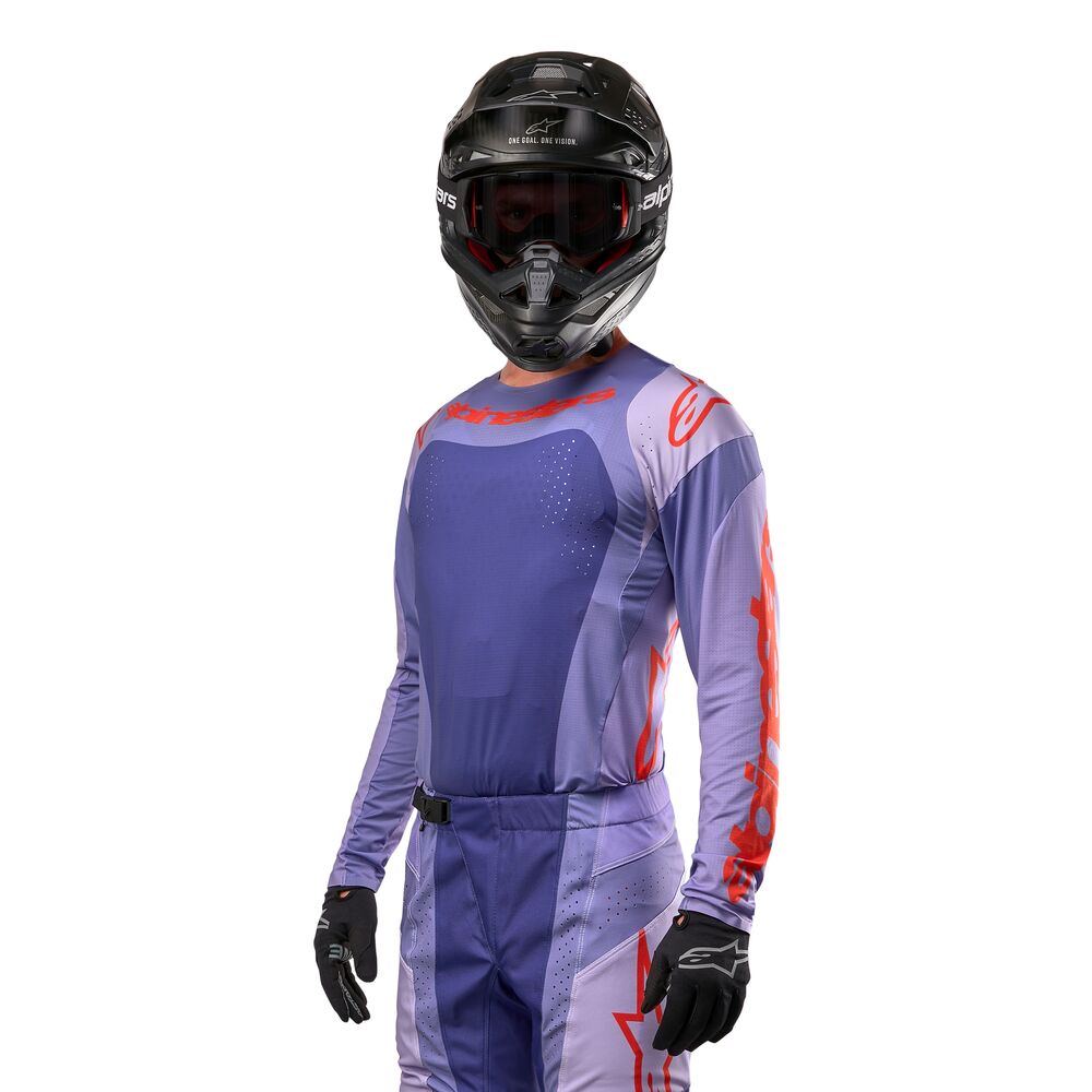 ALPINESTARS TECHSTAR OCURI PURPLE HOT ORANGE JERSEY