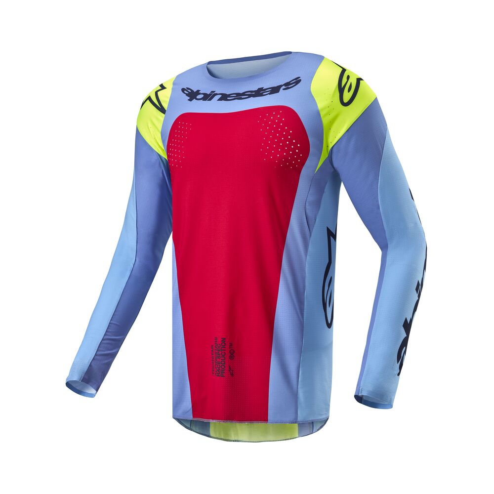 ALPINESTARS TECHSTAR OCURI LIGHT BLUE YELLOW FLUO RED BER JERSEY