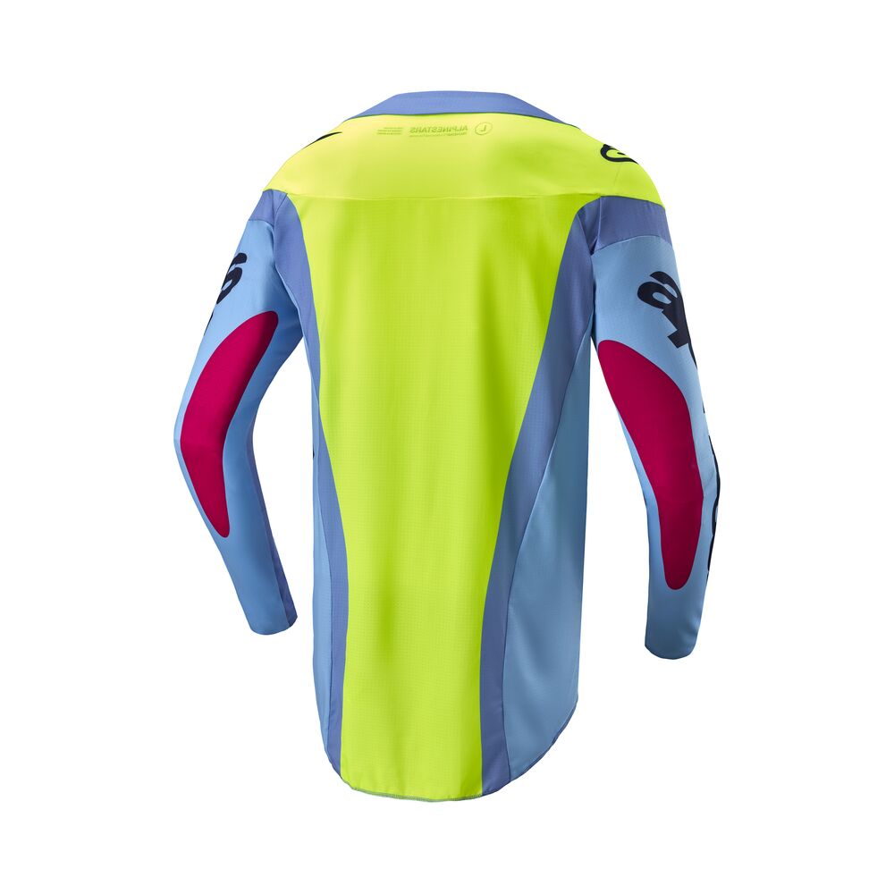 ALPINESTARS TECHSTAR OCURI LIGHT BLUE YELLOW FLUO RED BER JERSEY