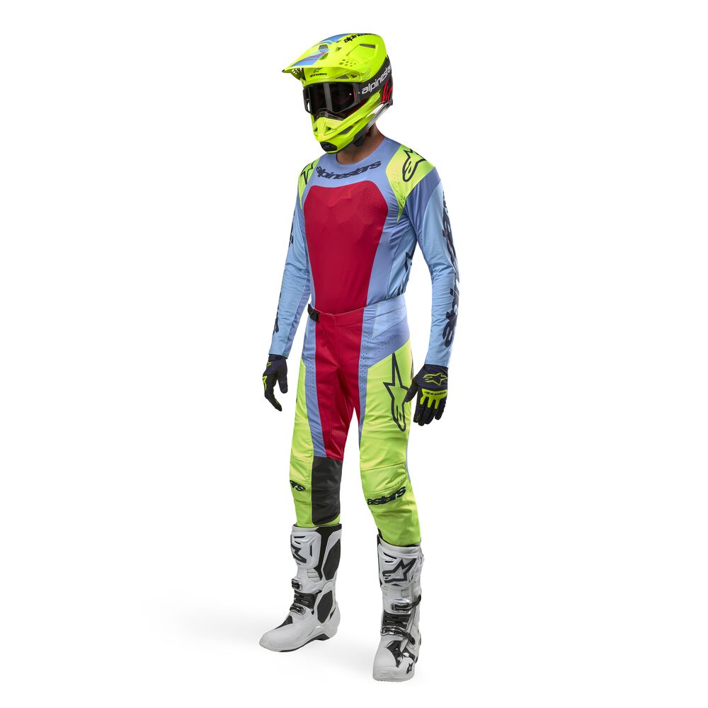 ALPINESTARS TECHSTAR OCURI LIGHT BLUE YELLOW FLUO RED BER JERSEY