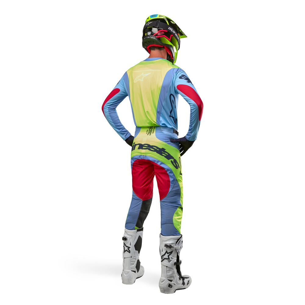 ALPINESTARS TECHSTAR OCURI LIGHT BLUE YELLOW FLUO RED BER JERSEY
