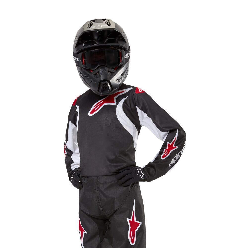ALPINESTARS YOUTH RACER LUCENT BLACK WHITE JERSEY