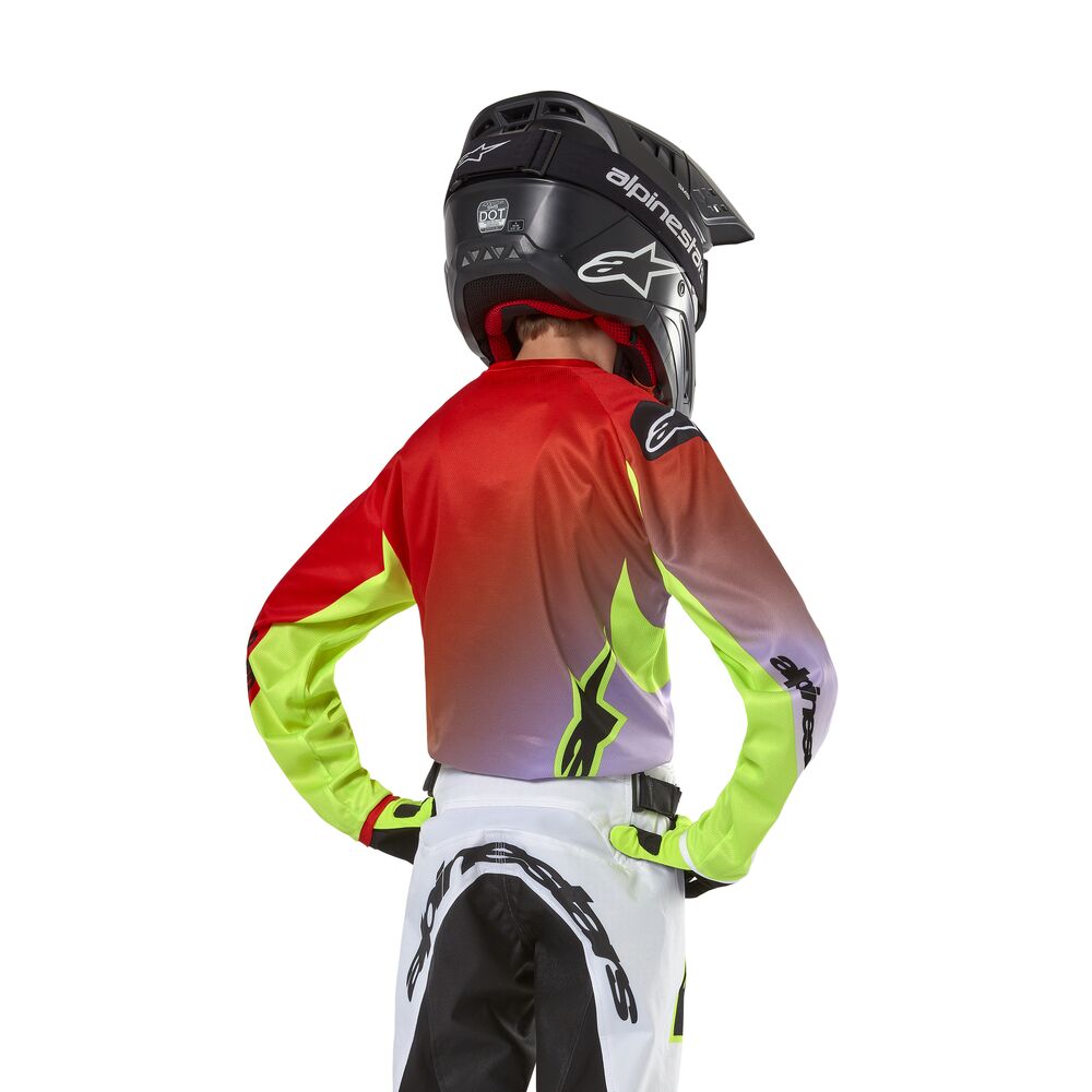ALPINESTARS YOUTH RACER LUCENT WHITE NEON RED YELLOW FLUO JERSEY