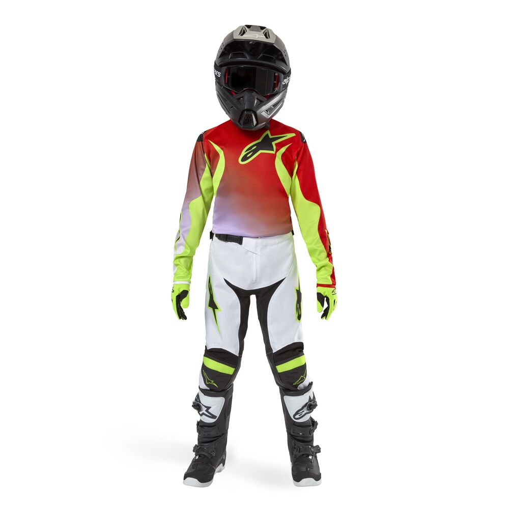 ALPINESTARS YOUTH RACER LUCENT WHITE NEON RED YELLOW FLUO JERSEY