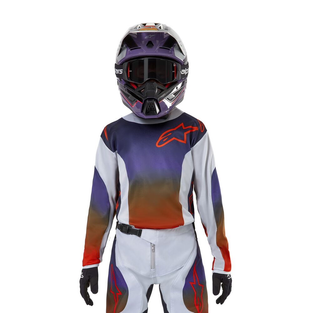 ALPINESTARS YOUTH RACER HOEN LIGHT GRAY HOT ORANGE BLACK JERSEY