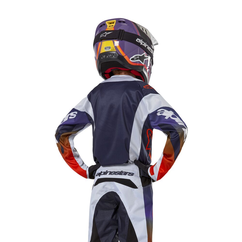 ALPINESTARS YOUTH RACER HOEN LIGHT GRAY HOT ORANGE BLACK JERSEY