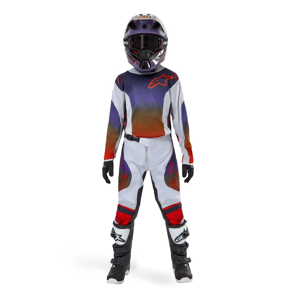 ALPINESTARS YOUTH RACER HOEN LIGHT GRAY HOT ORANGE BLACK JERSEY