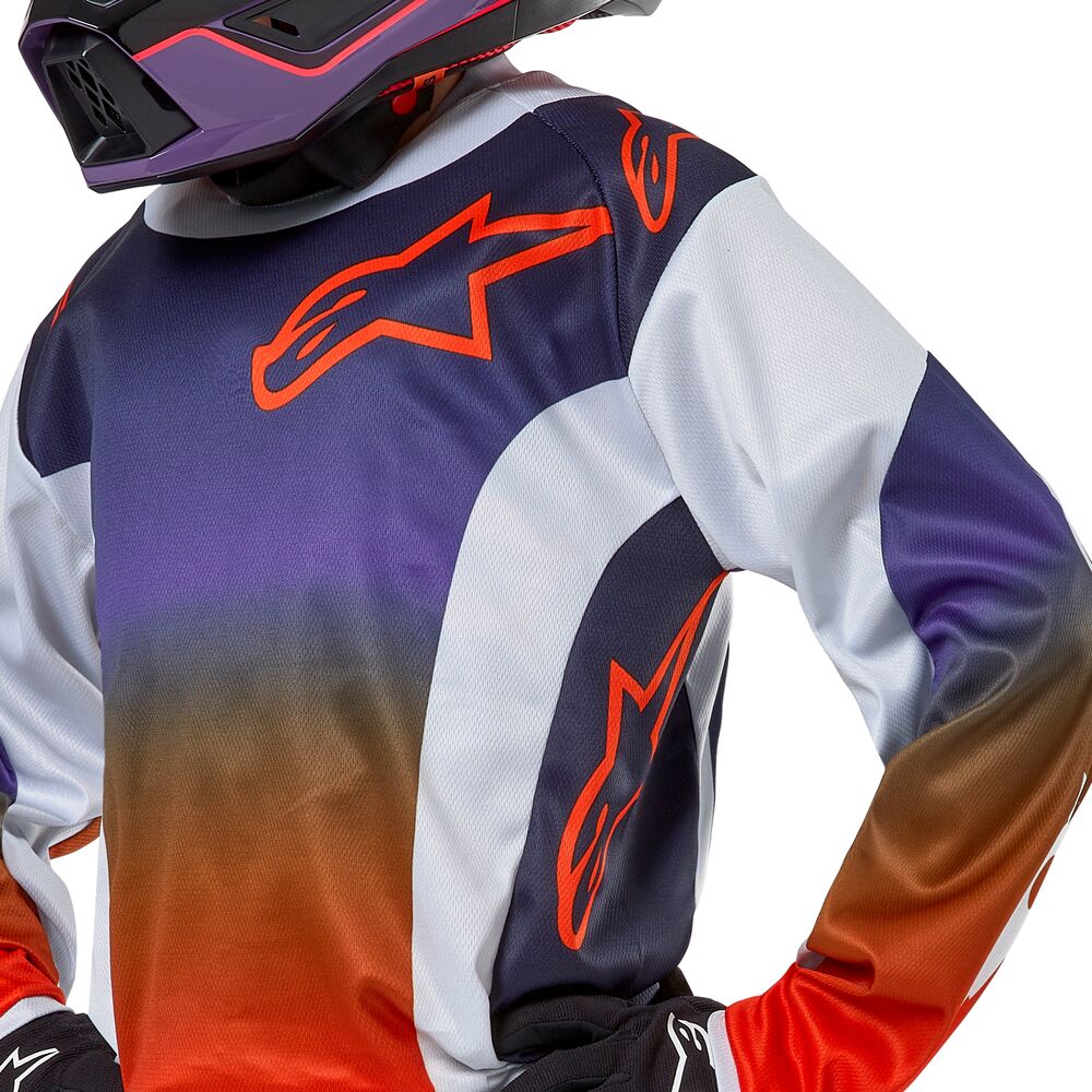ALPINESTARS YOUTH RACER HOEN LIGHT GRAY HOT ORANGE BLACK JERSEY