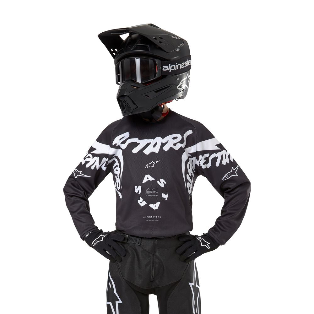 ALPINESTARS YOUTH RACER HANA BLACK WHITE JERSEY