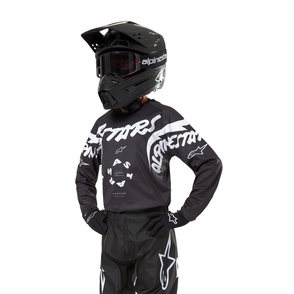 ALPINESTARS YOUTH RACER HANA BLACK WHITE JERSEY